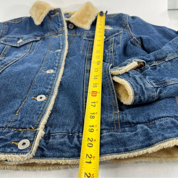 Disney Tinkerbell Denim Jean Jacket Faux Fur Lined Women's Embroidered MED VTG - Picture 10 of 17